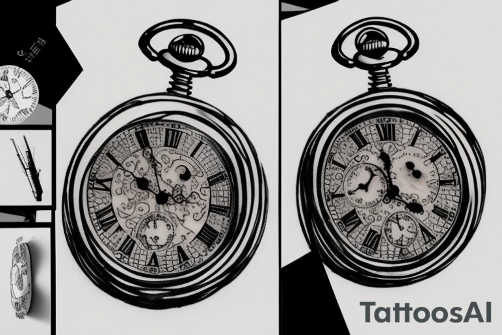 pocket watch tattoo idea