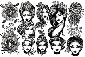 Three women tattoo idea