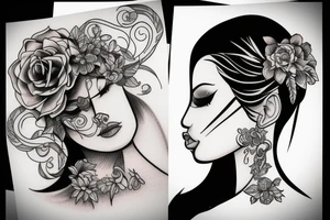 Women profile tattoo idea