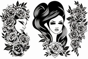 Women profile tattoo idea