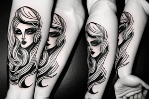 Women profile tattoo idea