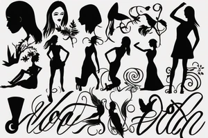 Women silhouette tattoo idea