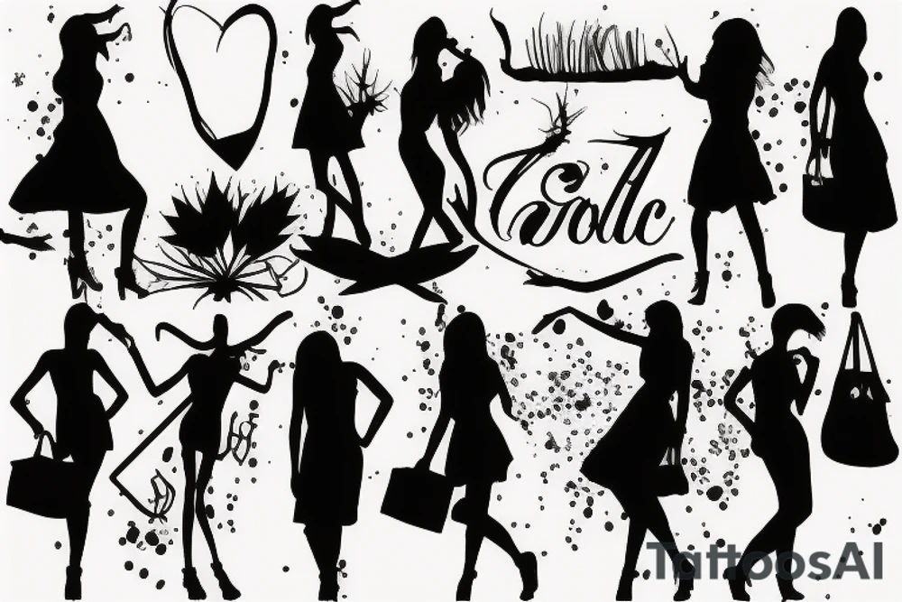 Women silhouette tattoo idea