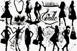 Women silhouette tattoo idea