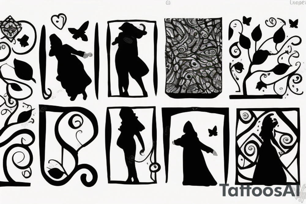 Three sisters silhouette tattoo idea