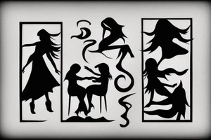 Three sisters silhouette tattoo idea