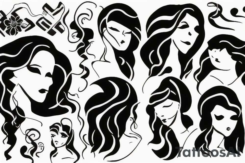 Sisterhood 
silhouettes tattoo idea
