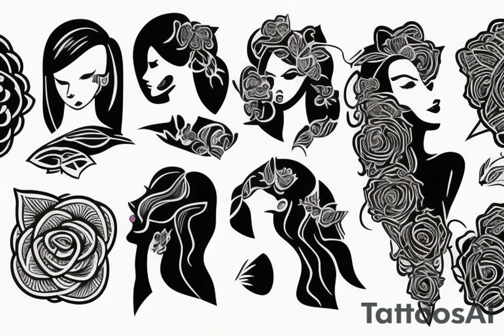 Sisterhood 
silhouettes tattoo idea
