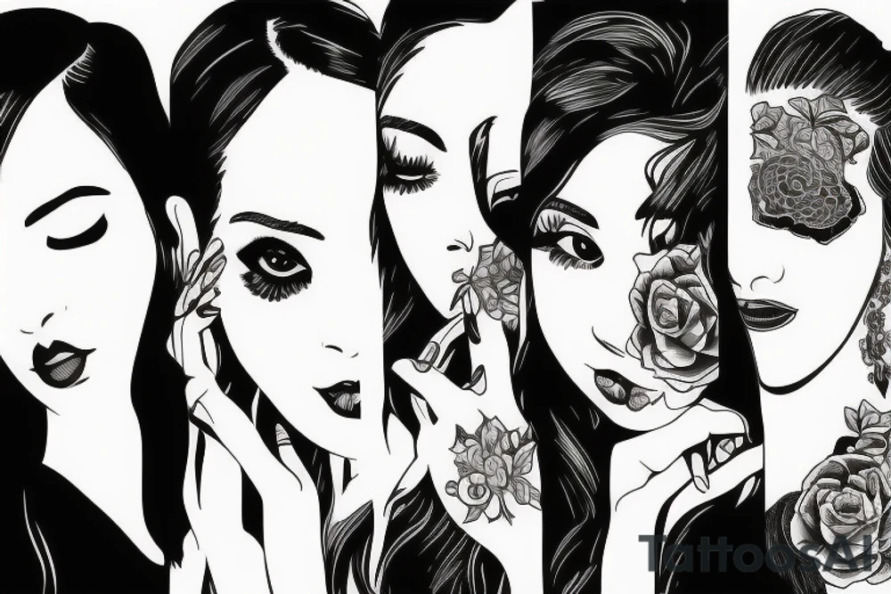 Sisterhood 
silhouettes tattoo idea