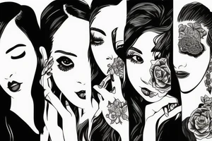 Sisterhood 
silhouettes tattoo idea