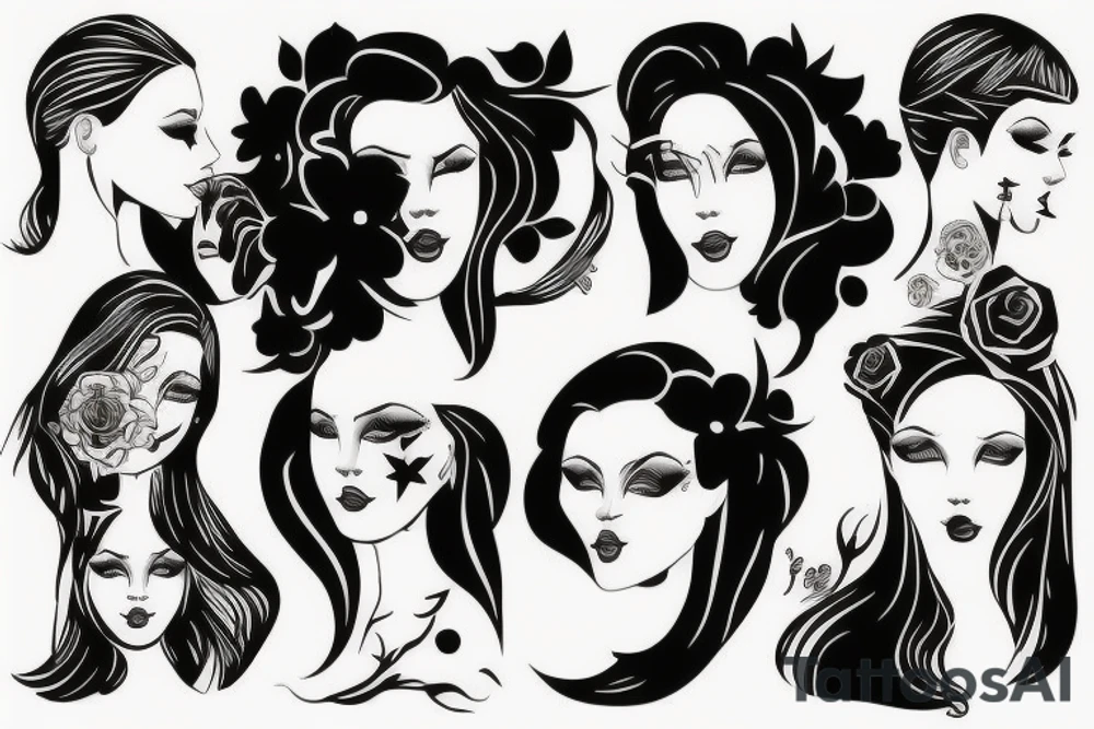 Sisterhood 
silhouettes tattoo idea