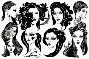 Sisterhood 
silhouettes tattoo idea