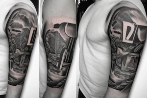 Texas inspired shoulder to mid sleeve tattoo with my sons name Lathan and his birthday 6-17-2018 with piano keys incorporated tattoo idea