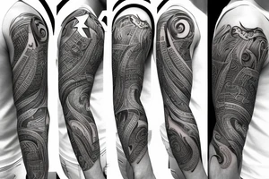 Texas inspired shoulder to mid sleeve tattoo tattoo idea