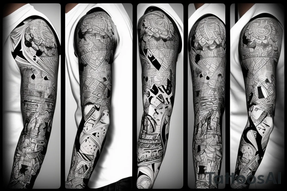 Shoulder to mid sleeve Texas tattoo idea