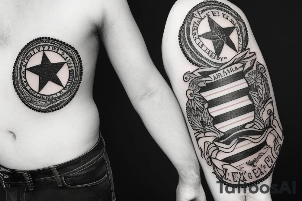 Shoulder to mid sleeve Texas flag tattoo idea