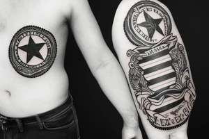 Shoulder to mid sleeve Texas flag tattoo idea
