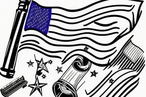 Half sleeve with Texas flag and piano keys tattoo idea