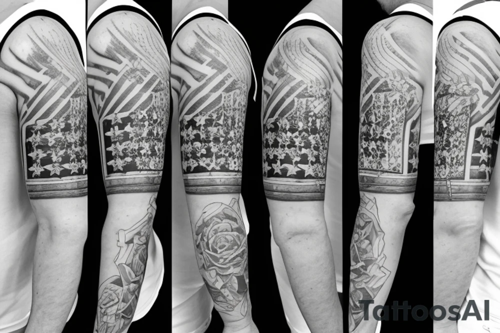 Half sleeve with Texas flag 6/17/2018 tattoo idea Half sleeve with Texas flag 6/17/2018 tattoo idea