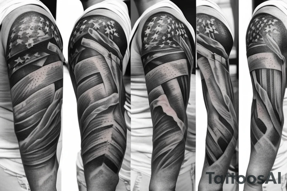 Half sleeve patriotic tattoo idea