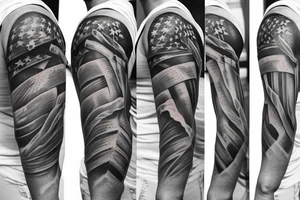 Half sleeve patriotic tattoo idea