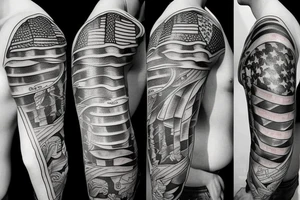Half sleeve patriotic tattoo idea