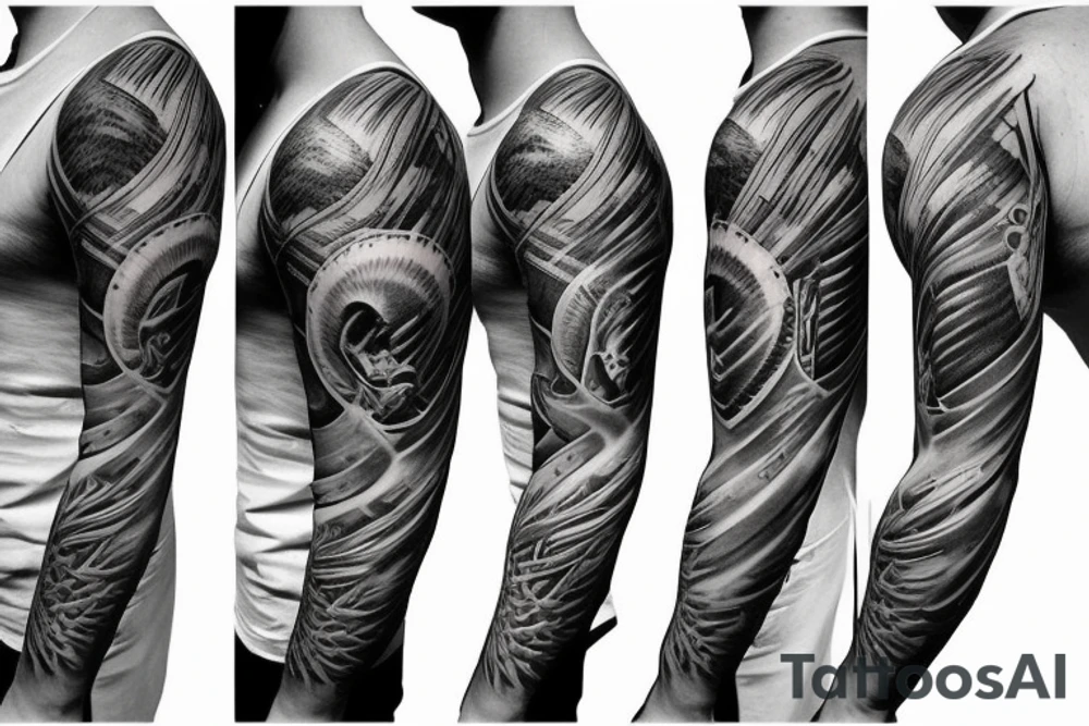 Half sleeve patriotic tattoo idea