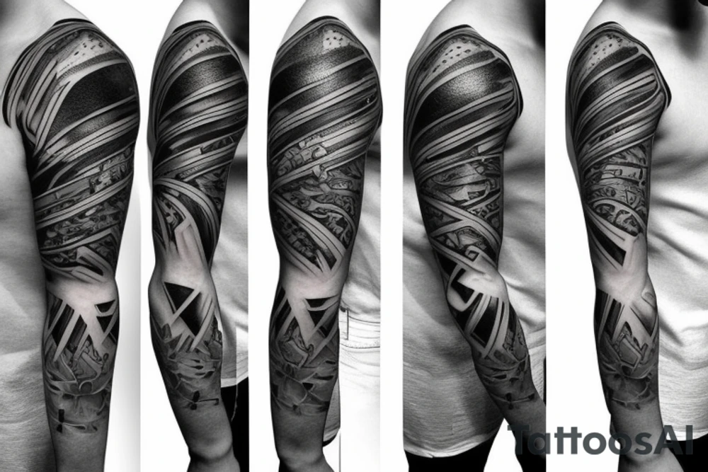 Half sleeve patriotic tattoo idea