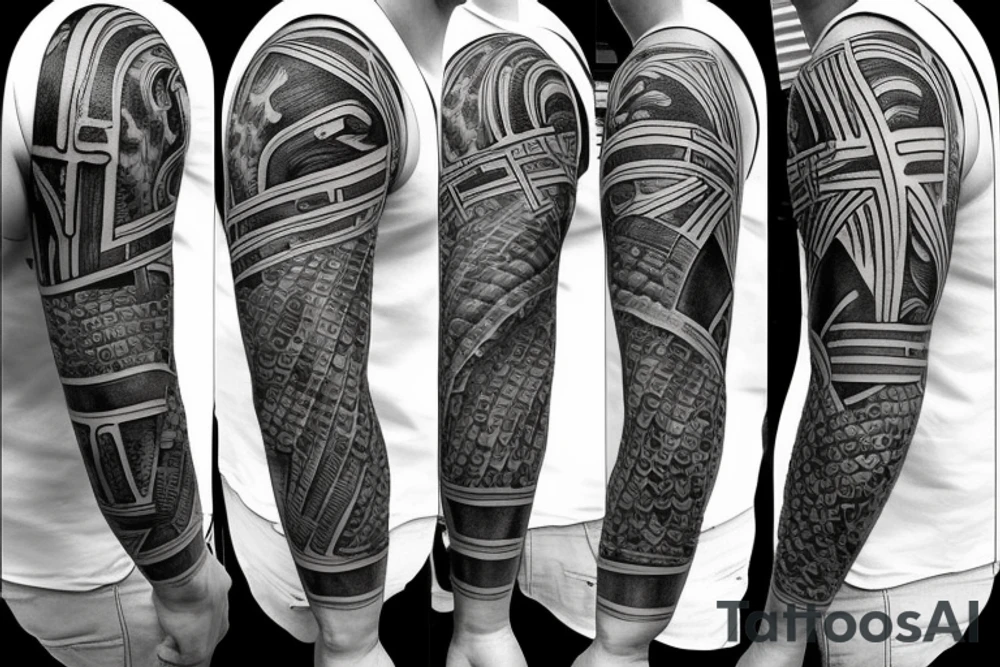 Half sleeve patriotic tattoo idea
