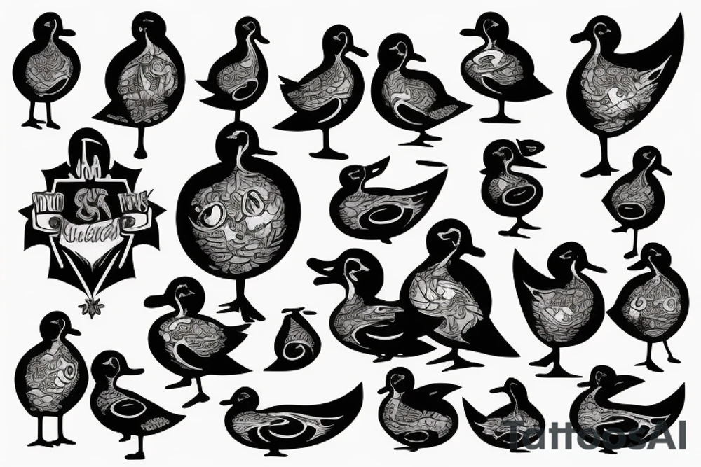 Shoulder outdoor with ducks tattoo idea