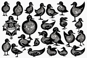 Shoulder outdoor with ducks tattoo idea