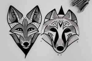 fox on whole hand tattoo idea
