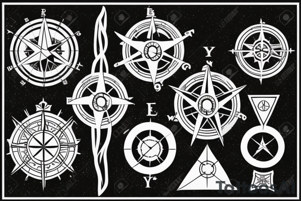 lion, compass rose, year 1979, Amsterdam crosses, tattoo idea lion, compass rose, year 1979, Amsterdam crosses, tattoo idea