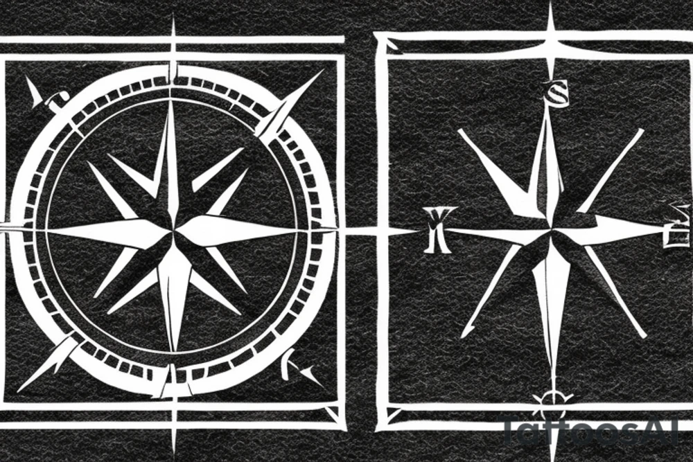 lion, compass rose, year 1979, Amsterdam crosses, tattoo idea
