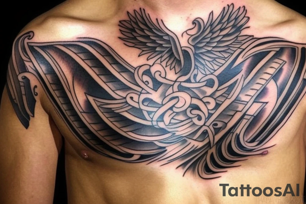 Phoenix Chest Tattoo Male tattoo idea