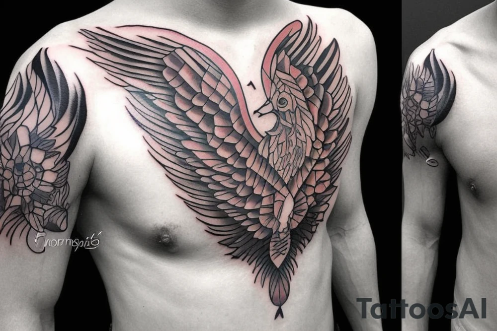 Phoenix Chest Tattoo Male tattoo idea