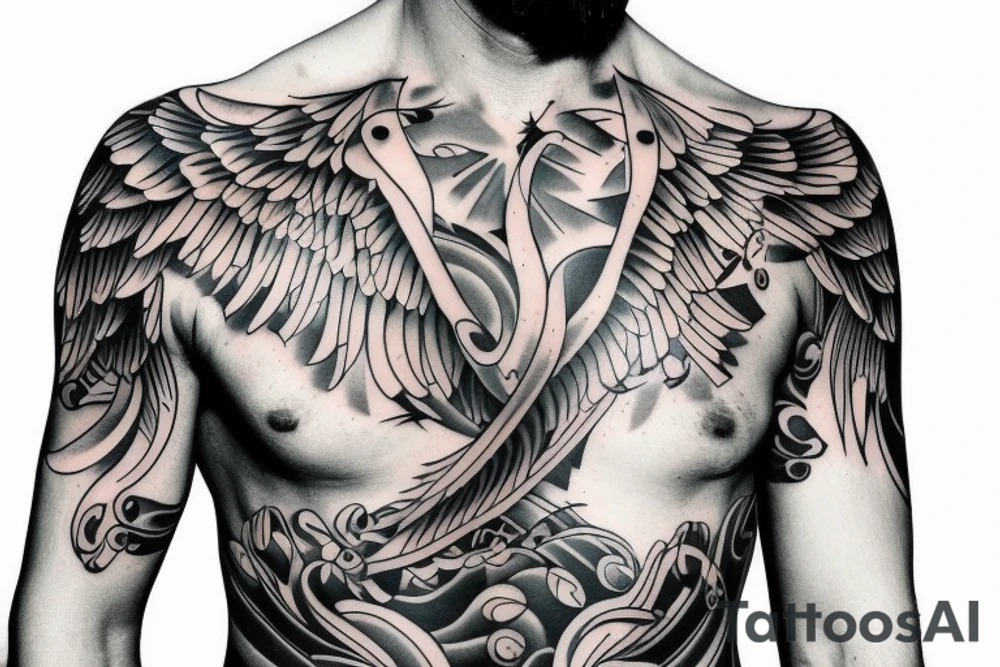 Phoenix Chest Tattoo Male tattoo idea
