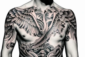 Phoenix Chest Tattoo Male tattoo idea