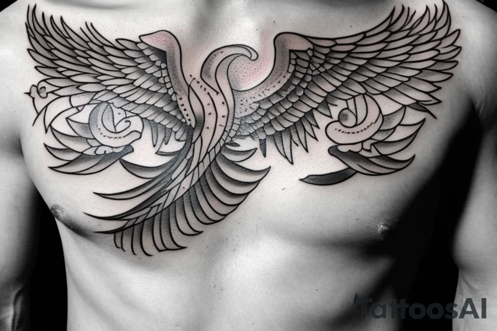Phoenix Chest Tattoo Male tattoo idea