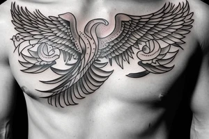 Phoenix Chest Tattoo Male tattoo idea