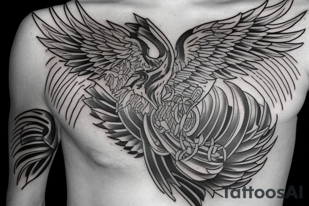 Phoenix Chest Tattoo Male tattoo idea
