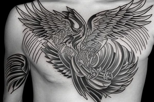 Phoenix Chest Tattoo Male tattoo idea