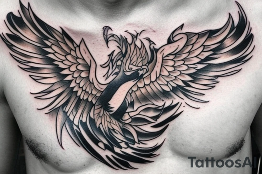 Phoenix Chest Tattoo Male tattoo idea