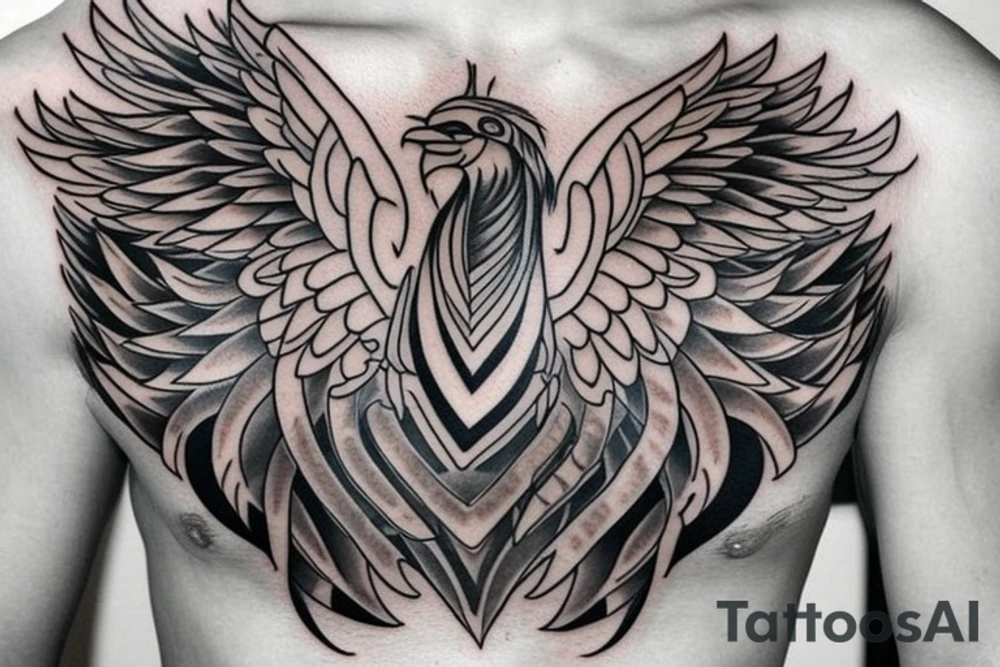 Phoenix Chest Tattoo Male tattoo idea