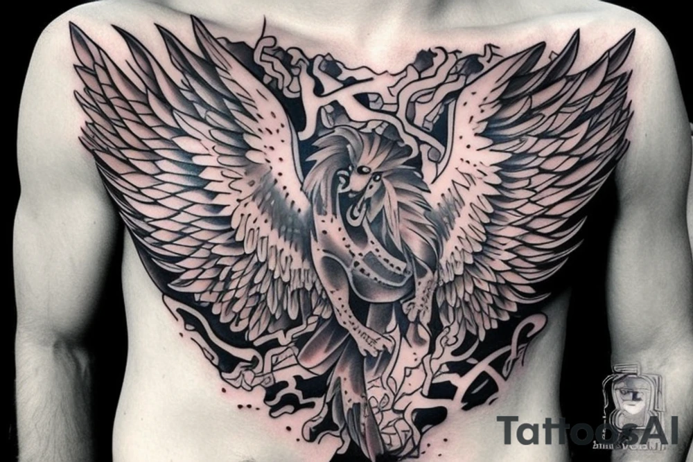 Phoenix Chest Tattoo Male tattoo idea
