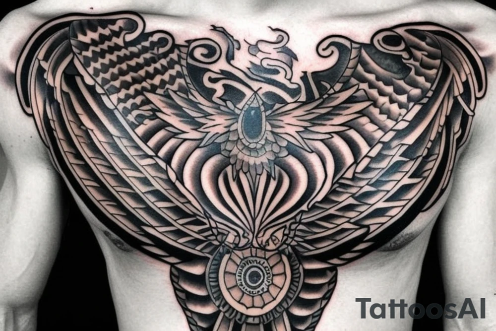 Phoenix Chest Tattoo Male tattoo idea