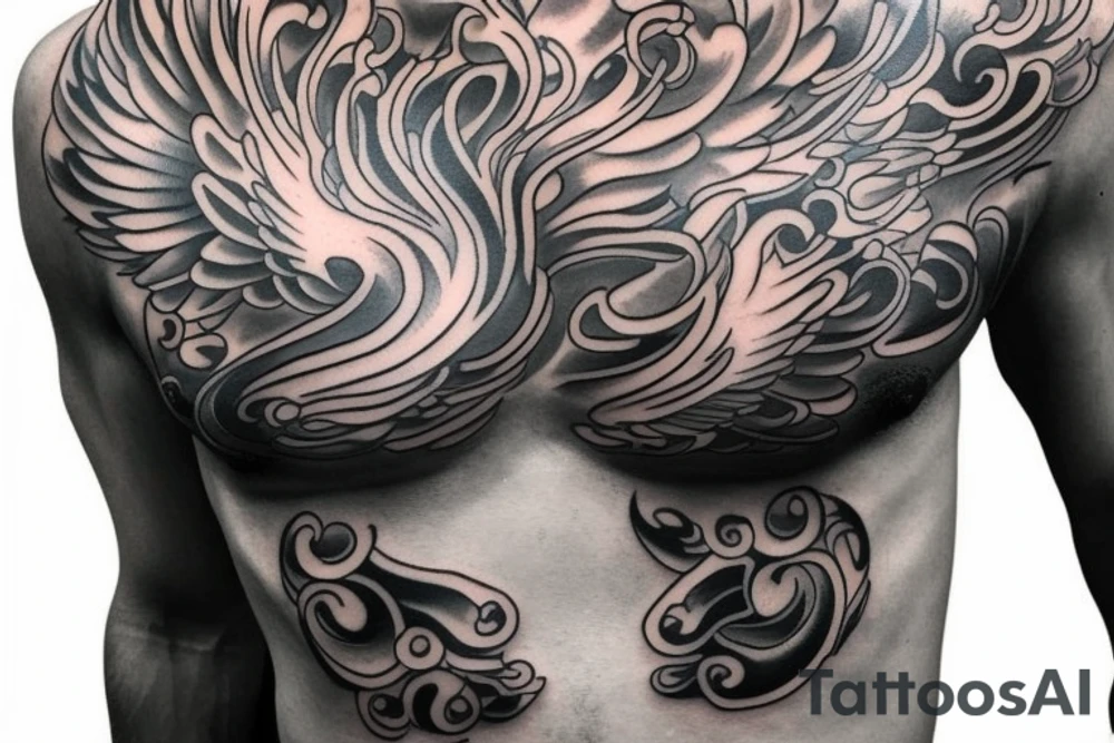 Phoenix Chest Tattoo Male tattoo idea