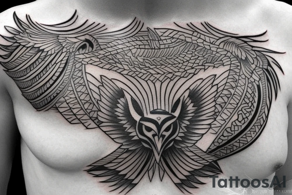 Phoenix Chest Tattoo Male tattoo idea