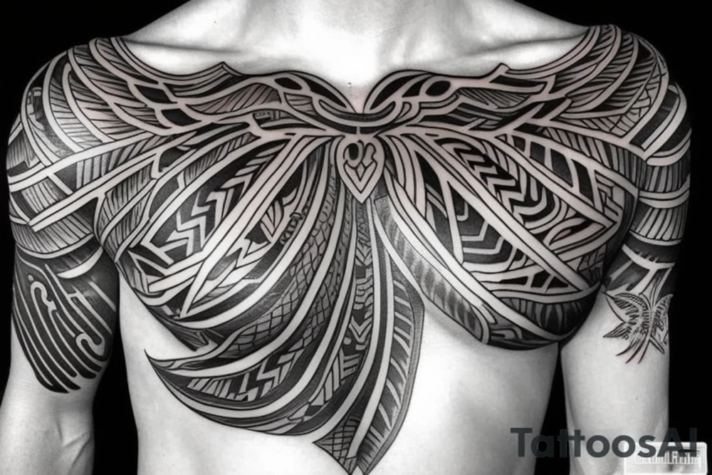 Phoenix Chest Tattoo Male tattoo idea