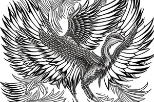 Phoenix spreading wings and rising from ashes Chest Tattoo Male tattoo idea